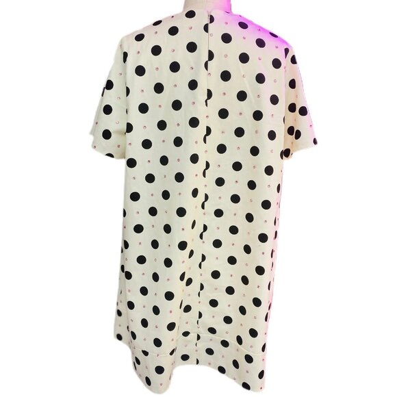 BRITTANY ALLEN Polka Dot Rhinestone Studded Tent Dress Size LEW NWOT - Picture 3 of 3